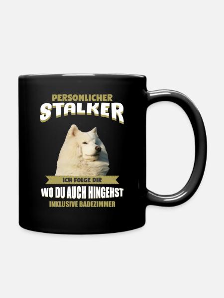 Samojeden Tshirt - Samojede Hund Shirt - Tasse einfarbig - Schwarz