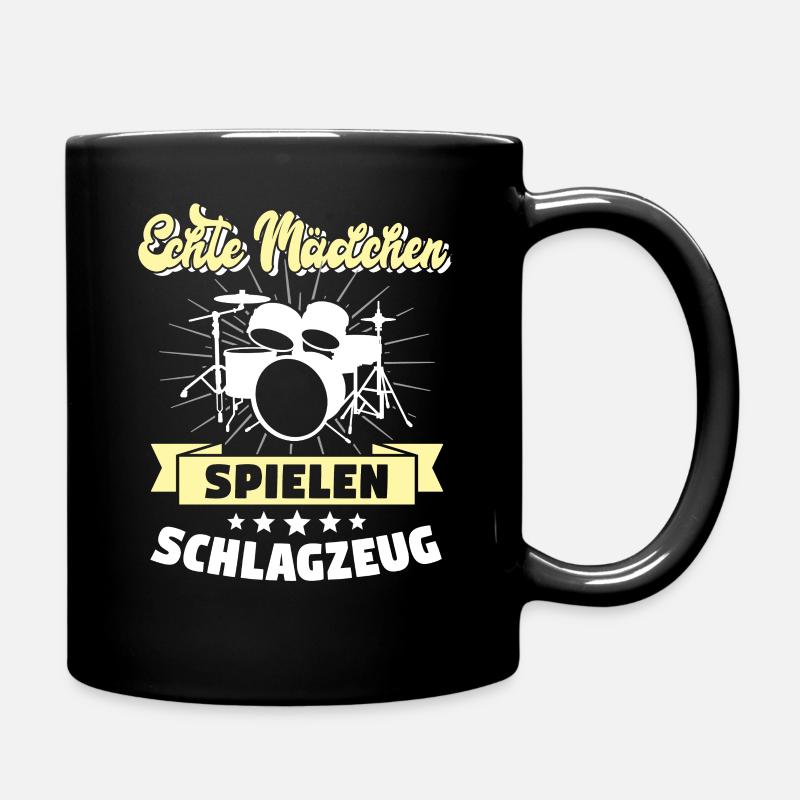 Schlagzeugerin Echte Mädchen Drummerin Geschenk - Tasse einfarbig - Schwarz