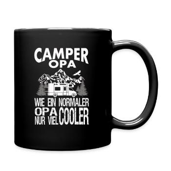 Camping auf dem Campingplatz - Tasse einfarbig - Schwarz - Rechts