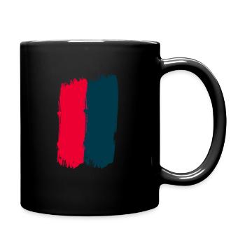 Ligne bleu-rouge rouge-bleu Tessin ligne rouge-bleu - Mug uni - noir - Droite