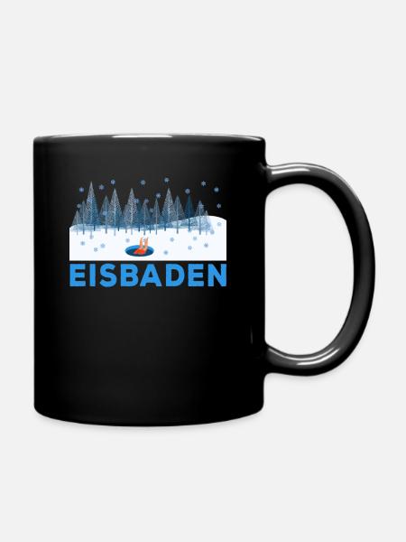 Eisbader Eisbaden Winterbad Eis schwimmer Kältebad - Tasse einfarbig - Schwarz