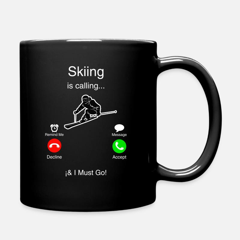 Le ski m'appelle et je dois y aller - Mug uni - noir