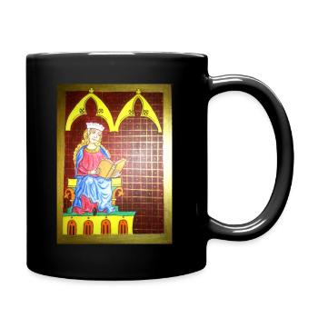 reading lady - Full Colour Mug - black - Right