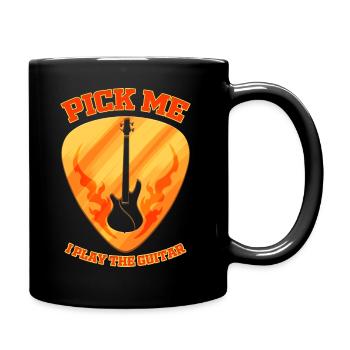 Guitar Player - pick me i play the guitar - Full Colour Mug - black - Right