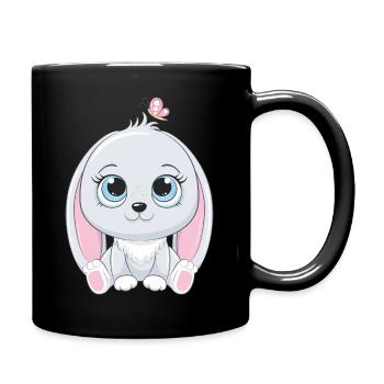 sitting with butterfly - Full Colour Mug - black - Right