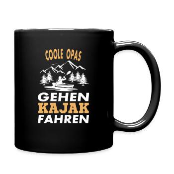 Kajak lustiger Spruch - Tasse einfarbig - Schwarz - Rechts