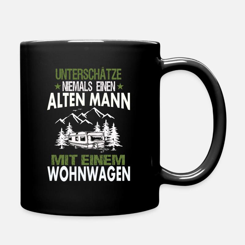 Camping Camper Geschenk - Tasse einfarbig - Schwarz