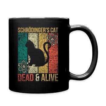Physik Experiment Schrödingers Katze - Tasse einfarbig - Schwarz - Rechts