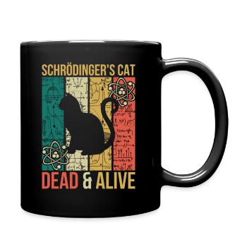 Physics thought experiment Schrödinger's cat - Full Colour Mug - black - Right