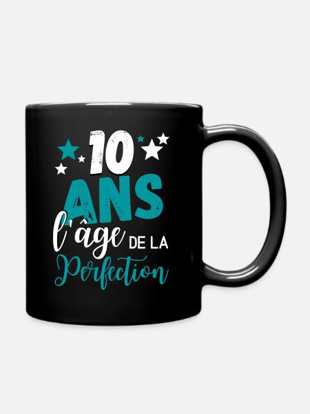 10 ans l'âge de la perfection cadeau humoristique - Mug uni - noir