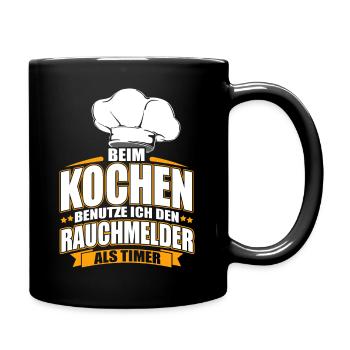 Beim Kochen benutze ich den Rauchmelder als Timer - Tasse einfarbig - Schwarz - Rechts