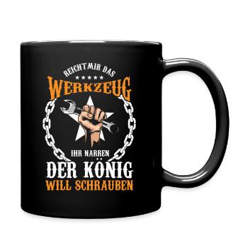 König Schrauber KFZ Mechaniker Werkstatt Geschenk - Tasse einfarbig - Schwarz - Rechts