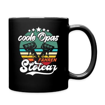 Slotcars Grandpa Slotcar saying Slot Car Autorennbahn - Full Colour Mug - black - Right