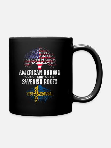 Amerikaner mit schwedischen Wurzeln - Tasse einfarbig - Schwarz