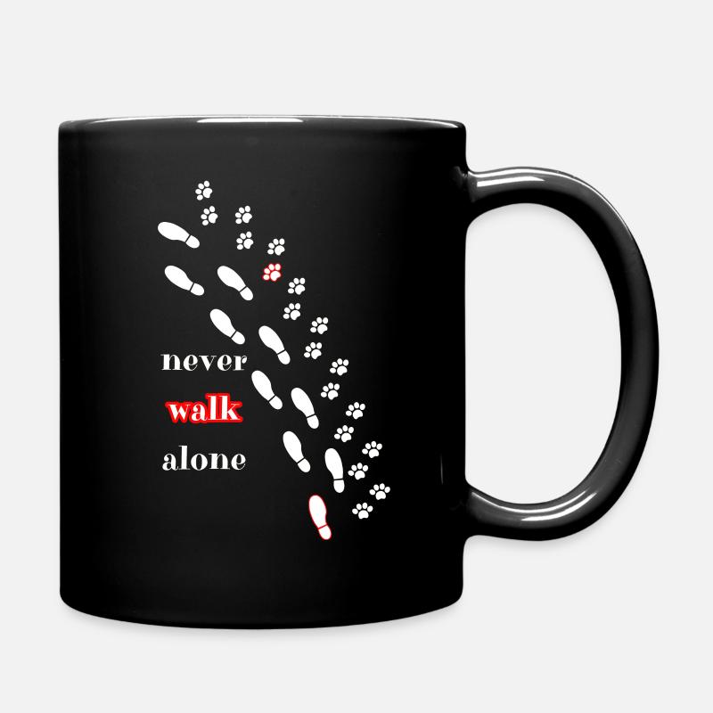 Chien et maître never walk alone - Mug uni - noir