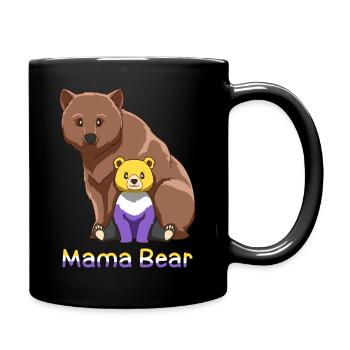 Nonbinary and Genderqueer Mama Bear Gift - Full Colour Mug - black - Right