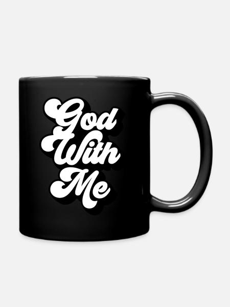God With Me - Full Colour Mug - black