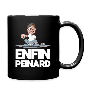 Enfin peinard bouliste cadeau drôle pétanque - Mug uni - noir - Droite