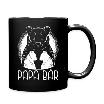 Zweifach Papa Bär Vatertag Geschenk - Tasse einfarbig - Schwarz - Rechts