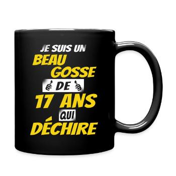 cadeau anniversaire 17 ans / beau gosse de 17 ans - Mug uni - noir - Droite