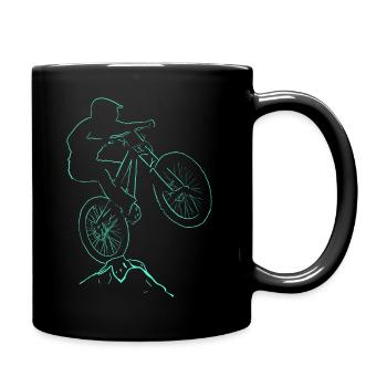 Biker Velo-Abfahrt - Tasse einfarbig - Schwarz - Rechts