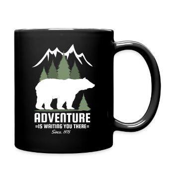 Amoureux de la nature randonnée nature arbres montagnes ours cool - Mug uni - noir - Droite