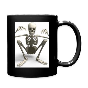gruseliges Skelett - Tasse einfarbig - Schwarz - Rechts