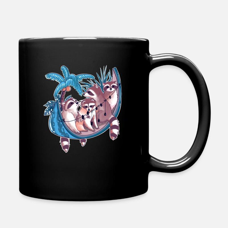 Lazy Raccoons - Full Colour Mug - black