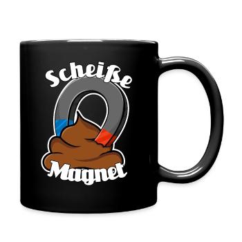 Scheißemagnet - Tasse einfarbig - Schwarz - Rechts