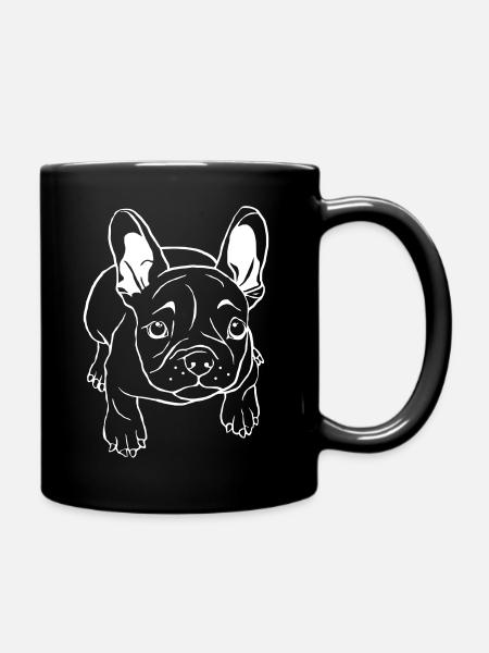 Französische Bulldogge Welpe - Tasse einfarbig - Schwarz