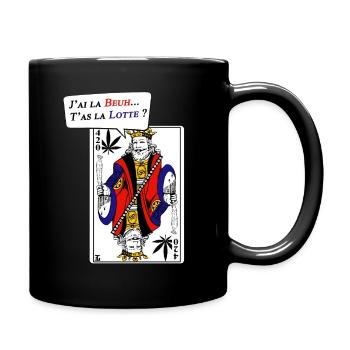 La Belote se fait à deux (Roi) - Mug uni - noir - Droite