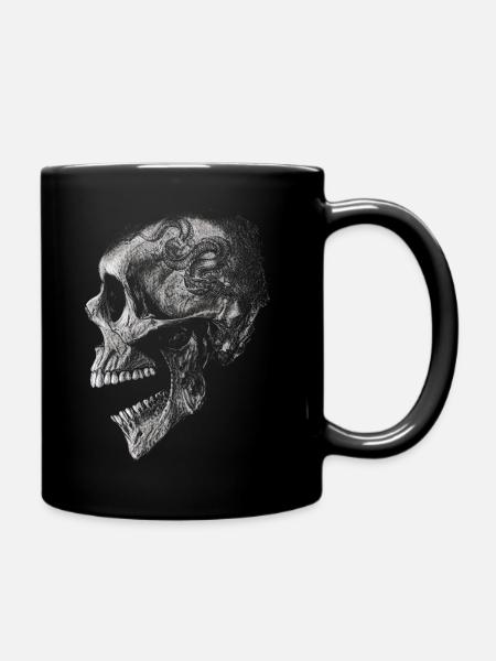 Tête de mort avec dragon - Mug uni - noir