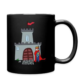 Ritter und Burg - Tasse einfarbig - Schwarz - Rechts