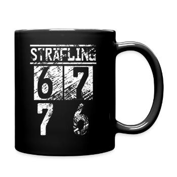 Sträfling Häftling Karneval Verkleidung Kostüm - Tasse einfarbig - Schwarz - Rechts