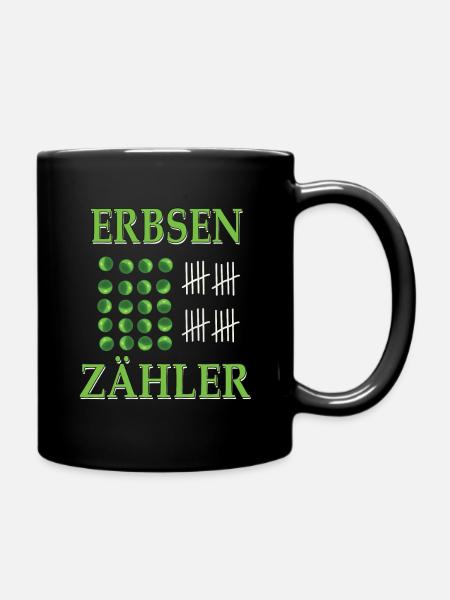 Erbsenzähler - Tasse einfarbig - Schwarz