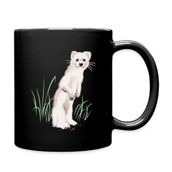 Wiese mit Wiesel - Tasse einfarbig - Schwarz - Rechts