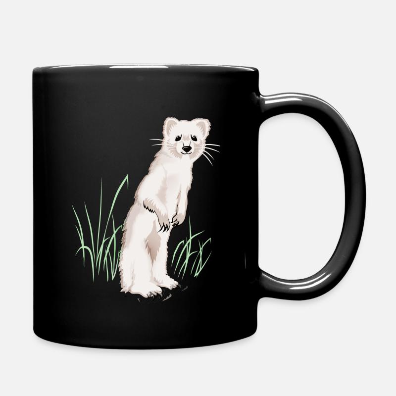 Wiese mit Wiesel - Tasse einfarbig - Schwarz