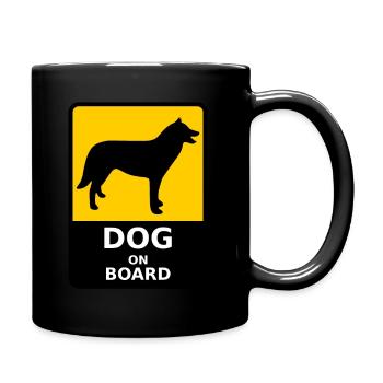 Chien à bord - Mug uni - noir - Droite