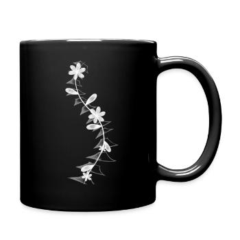 Floral Scoliosis Spine Print Monochrome - Full Colour Mug - black - Right