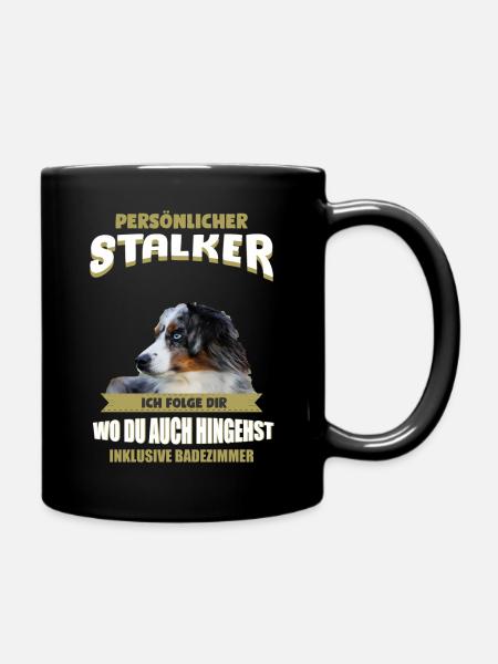 Australian Shepherd Hund - Australian Shepherd - Tasse einfarbig - Schwarz