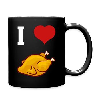 funny i love chicken i love fried chicken - Full Colour Mug - black - Right