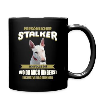 Bullterrier Hund - Bullterrier - Tasse einfarbig - Schwarz - Rechts