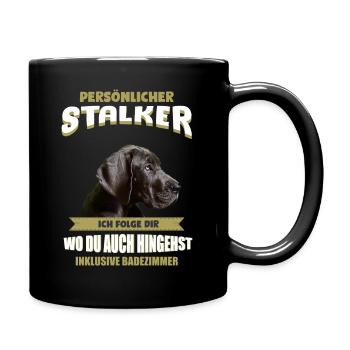 Deutsche Dogge Hund - Deutsche Dogge - Tasse einfarbig - Schwarz - Rechts