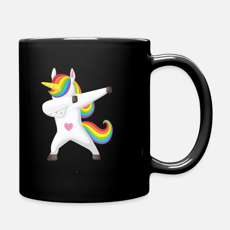 Dabbing Unicorn Geschenkidee dab dabbendes Einhorn - Tasse einfarbig - Schwarz