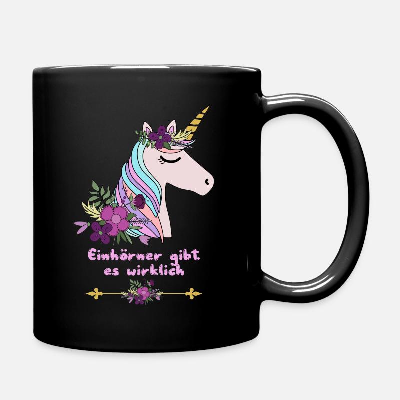 Einhörner gibt es wirklich - Tasse einfarbig - Schwarz