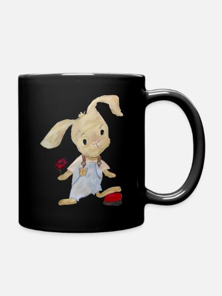 Mein Angsthase darf bleiben - Tasse einfarbig - Schwarz
