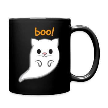 Geisterkatze Boo - Tasse einfarbig - Schwarz - Rechts
