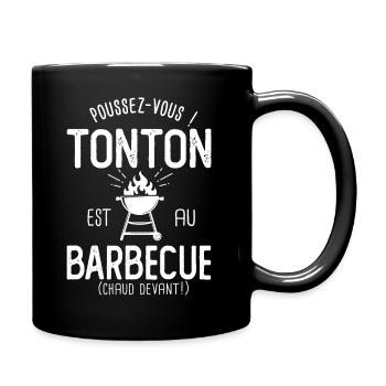 tonton est au barbecue humour oncle tonton BBQ - Mug uni - noir - Droite