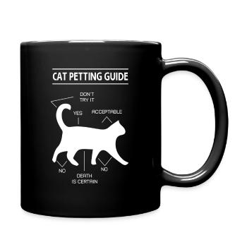 Katze Kätzchen cat streicheln Anleitung - Tasse einfarbig - Schwarz - Rechts