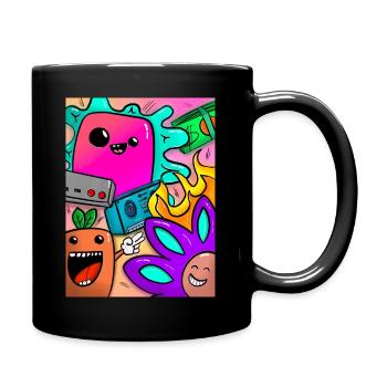 Kawaii fun - Tasse einfarbig - Schwarz - Rechts